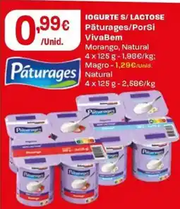 Intermarché Iogurte s/lactose pâturages/porsi vivabem promoção