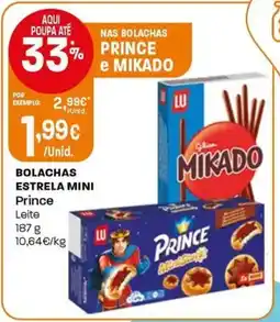 Intermarché Bolachas estrela mini prince leite promoção