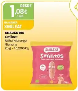 Intermarché Snacks bio smileat milho/morango /banana promoção