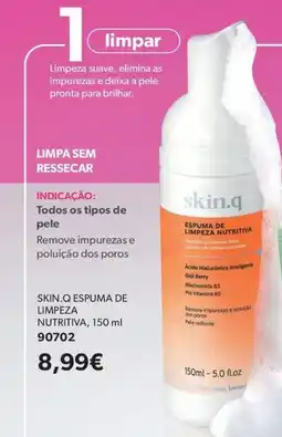 O Boticário Skin.q espuma de limpeza nutritiva promoção