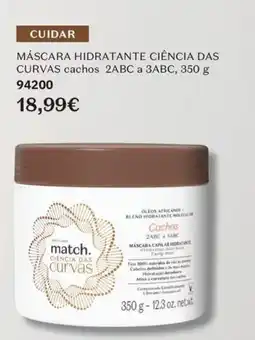 O Boticário Máscara hidratante ciência das curvas cachos 2abc a 3abc promoção