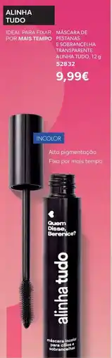 O Boticário Máscara de por mais tempo pestanas e sobrancelha transparente alinha tudo promoção