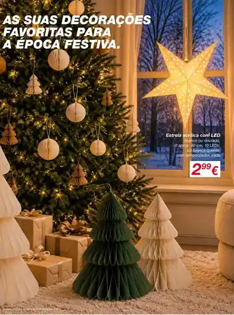 Estrela acrílica com LED