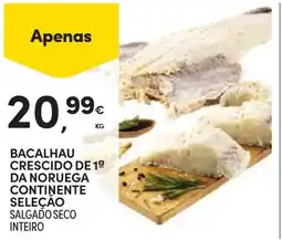 Continente Bacalhau crescido de 1ª da noruega continente seleção salgado seco inteiro promoção