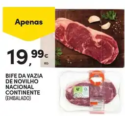 Continente Bife da vazia de novilho continente promoção