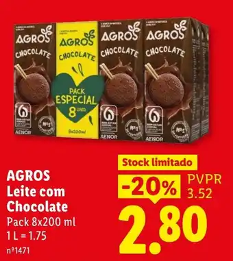 Agros leite com chocolate