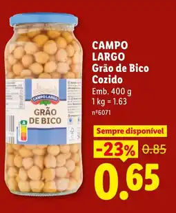 Lidl Campo Largo grão de bico cozido promoção