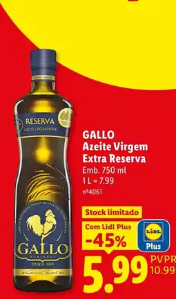 Lidl Gallo azeite virgem extra reserva promoção