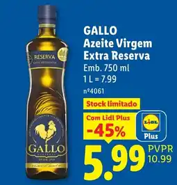 Lidl Gallo azeite virgem extra reserva promoção