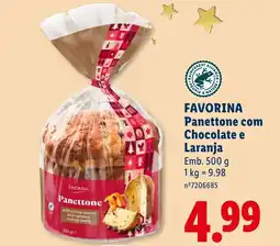 Lidl favorina panettone com chocolate e laranja promoção