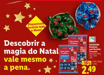 Lidl favorina bombons com recheio crocante promoção
