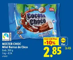 Lidl mister choc mini barras de côco promoção