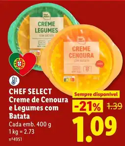 Lidl Chef select Creme de Cenoura e Legumes com Batata promoção