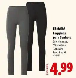 Lidl esmara leggings para senhora promoção