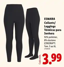 Lidl esmara collants/leggings térmicas para senhora promoção
