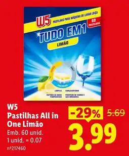 Lidl W5 Pastilhas All in One Limão promoção