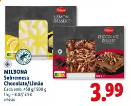 Lidl Milbona Sobremesa Chocolate/Limão promoção
