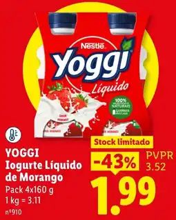 Lidl Yoggi iogurte líquido de morango promoção