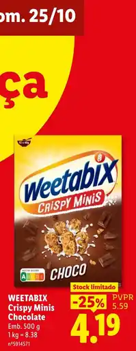 Lidl Weetabix Crispy Minis Chocolate promoção