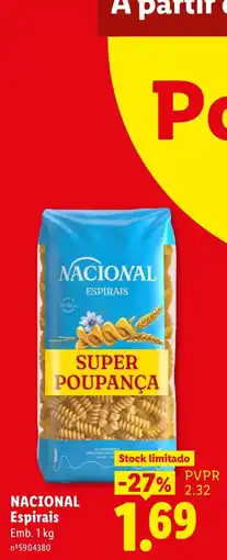 Lidl Nacional espirais promoção
