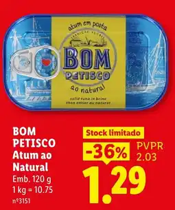 Lidl Bom petisco atum ao natural promoção
