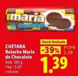 Lidl Cuétara bolacha maria de chocolate promoção