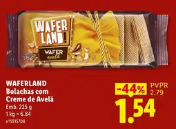 Lidl Waferland bolachas com creme de avelã promoção