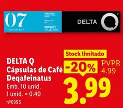 Lidl delta q cápsulas de café decafeinatus promoção