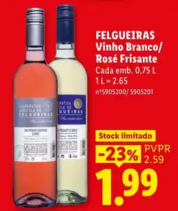 Lidl Felgueiras Vinho Branco/ Rosé Frisante promoção