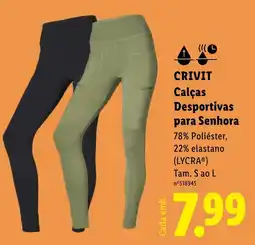 Lidl crivit calças desportivas para senhora promoção