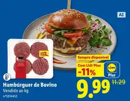 Lidl Hambúrguer de Bovino promoção