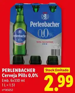 Lidl Perlenbacher Cerveja Pills 0,0% promoção