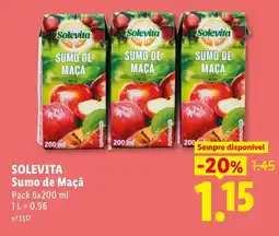 Lidl Solevita Sumo de Maçã promoção