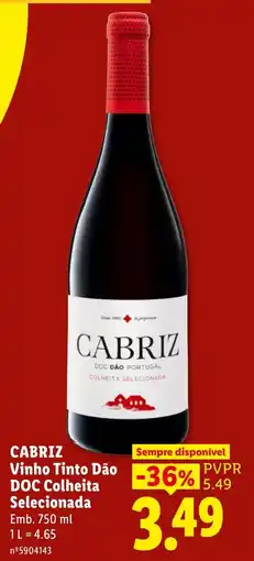 Lidl Cabriz Vinho Tinto Dão promoção