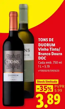 Lidl tons de duorum vinho tinto/branco douro doc promoção