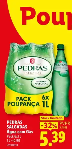 Lidl Pedras salgadas água com gás promoção