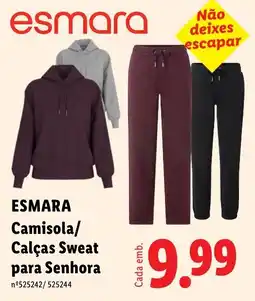 Lidl esmara camisola/ calças sweat para senhora promoção