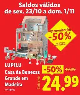 Lidl Lupilu casa de bonecas grande em madeira promoção