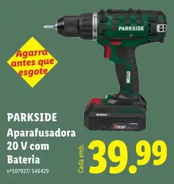 Parkside aparafusadora 20 v com bateria