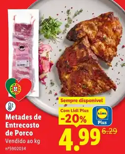 Lidl Metades de Entrecosto de Porco promoção