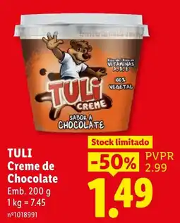 Lidl Tuli creme de chocolate promoção