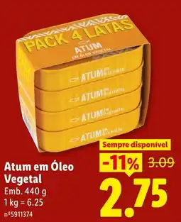 Lidl Atum em Óleo Vegetal promoção