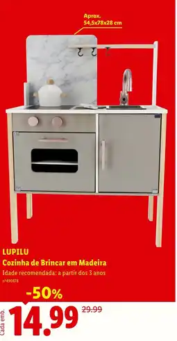 Lidl Lupilu cozinha de brincar em madeira promoção