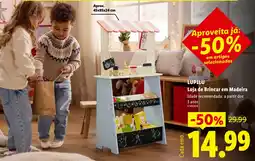 Lidl Lupilu loja de brincar em madeira promoção