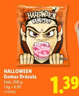 Lidl Halloween gomas drácula promoção