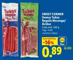 Lidl Gomas Tubos Regaliz Morango/Ácidas promoção