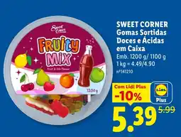 Lidl sweet corner gomas sortidas doces e ácidas em caixa promoção