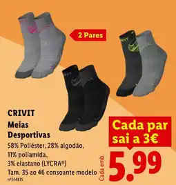 Lidl Crivit meias desportivas promoção