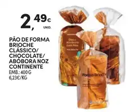 Continente Pão de forma brioches clássico/chocolate/abóbora noz continente promoção