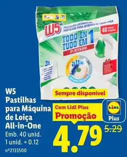 Lidl W5 pastilhas para máquina de loiça all-in-one promoção